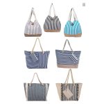 Platinum Τσάντα Παραλίας Μπεζ Με Μπλε Ριγέ Γυναικεία Σε Ναυτικό Στυλ All Day - 817-20 - Image 3