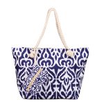 Platinum Τσάντα Παραλίας Μπλε Γυναικεία Καλοκαιρινή Με Boho Σχέδιο All Day - 947-7