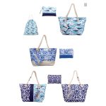 Platinum Τσάντα Παραλίας Μπλε Γυναικεία Καλοκαιρινή Με Boho Σχέδιο All Day - 947-7 - Image 3