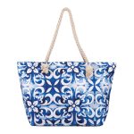 Platinum Τσάντα Παραλίας Μπλε Γυναικεία Με Boho Σχέδιο All Day - 947-8