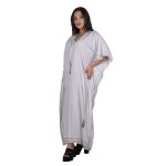 Platinum Καφτάνι Λευκό Γυναικείο Maxi Με Μαύρα Αρχαιοελληνικά Σύμβολα Free Size - BAN-423146-W - Image 2