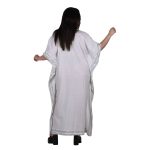 Platinum Καφτάνι Λευκό Γυναικείο Maxi Με Μαύρα Αρχαιοελληνικά Σύμβολα Free Size - BAN-423146-W - Image 3