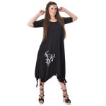 Fairyland Φόρεμα Μαύρο Γυναικείο Καλοκαιρινό Κοντομάνικο Casual Με Νότες All Day - FM-5852-B