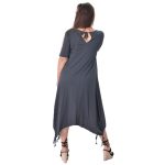 Fairyland Φόρεμα Γκρι Σκούρο Γυναικείο Καλοκαιρινό Κοντομάνικο Casual Με Νότες All Day - FM-5852-G - Image 3