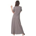 Fairyland Φόρεμα Γκρι Γυναικείο Καλοκαιρινό Μaxi Κοντομάνικο Casual Με Νότες All Day - FM-5851-G - Image 3
