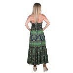 Platinum Φόρεμα Πράσινο Με Μπλε Γυναικείο Ampir Εξώπλατο Bohemian Silk All Day Free Size - G-21175 - Image 3