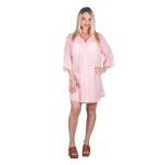 Platinum Καφτάνι Ροζ Nude Γυναικείο Με Κουμπιά Τρουακάρ Free Size - INDT-5476-RZ