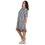 Platinum Φόρεμα - Πουκαμίσα Μπλε Γυναικείο Ασύμμετρο Αέρινο Με Κουμπιά ''Ψαροκόκαλο'' All Day - 22051-RA-D - Image 3