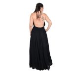 Platinum Φόρεμα Μαύρο Γυναικείο Μaxi Ampir Εξώπλατο "Δαντέλα" Free Size - SAR-62009-B - Image 4