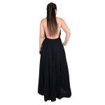 Platinum Φόρεμα Μαύρο Γυναικείο Μaxi Ampir Εξώπλατο "Δαντέλα" Free Size - SAR-62009-B - Image 6