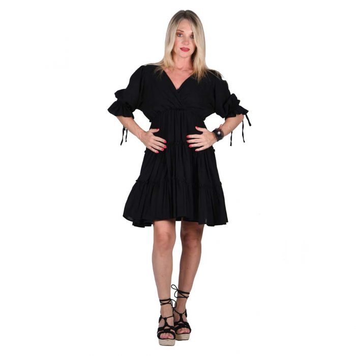 Platinum Φόρεμα Μαύρο Γυναικείο Girly Κοντό Κlos Ampir All Day Free Size - SAR-62211-BC - Image 4