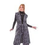 Platinum Γιλέκο Γκρι Γυναικείο Μακρύ Με Γιακά Boho Σχέδια Casual Free Size - MO-2208-WG - Image 2