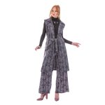 Platinum Γιλέκο Γκρι Γυναικείο Μακρύ Με Γιακά Boho Σχέδια Casual Free Size - MO-2208-WG