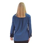 Platinum Γυναικείο Μπλε Πουκάμισο Ασύμμετρο Mακρυμάνικο Με Πιέτες All Day Free Size - IT-1068-Μ - Image 3