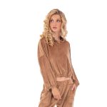 Platinum Ταμπά Σετ Παντελόνι - Φόρμα Με Μπλούζα Κουκούλα Γυναικείο Βελούδο Casual - IT-2186 - Image 2