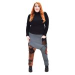 Platinum Παντελόνι Βράκα Γκρι Με Boho Σχέδια Γυναικεία Casual Με Λάστιχο Free Size -1015-WFS