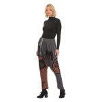 Platinum Παντελόνι Βράκα Γκρι Με Boho Σχέδια Γυναικεία Casual Με Λάστιχο Free Size - MO-1015-W