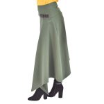 Platinum Φούστα Χακί Γυναικεία Μidi Casual Eβαζέ Ασύμμετρη Κlos All Day - 1058 - Image 2