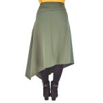 Platinum Φούστα Χακί Γυναικεία Μidi Casual Eβαζέ Ασύμμετρη Κlos All Day - 1058 - Image 4