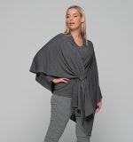 Gomore Κάπα - Εσάρπα Γκρι Γυναικεία Λεπτή Με Σχέδιο Λοξό Δέσιμο All Day - 24601 - Image 4