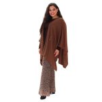 Gomore Κάπα - Εσάρπα Καφέ Γυναικεία Λεπτή Με Σχέδιο Λοξό Δέσιμο All Day - 24601-BR - Image 2