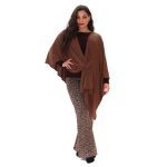 Gomore Κάπα - Εσάρπα Καφέ Γυναικεία Λεπτή Με Σχέδιο Λοξό Δέσιμο All Day - 24601-BR - Image 5