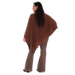 Gomore Κάπα - Εσάρπα Καφέ Γυναικεία Λεπτή Με Σχέδιο Λοξό Δέσιμο All Day - 24601-BR - Image 3