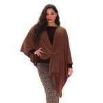 Gomore Κάπα - Εσάρπα Καφέ Γυναικεία Λεπτή Με Σχέδιο Λοξό Δέσιμο All Day - 24601-BR