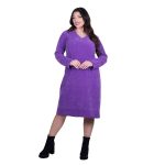 Gomore Φόρεμα Μωβ Γυναικείο Με Γιακά Μidi Καθημερινό Σε Στενή Γραμμή - GM-34748-PR