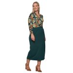 Gomore Φούστα Πράσινη Γυναικεία Μακριά Κρεπ Με Λάστιχο Καθημερινή - GM-24708-G - Image 2