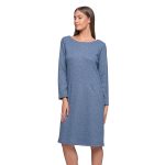 Gomore Φόρεμα Γαλάζιο Γυναικείο Μidi Καθημερινό Με Στυλ Ατσαλάκωτο All Day - GM-24743