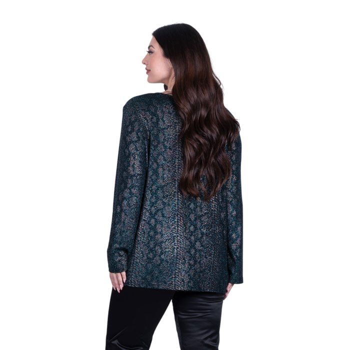 Gomore Γυναικεία Πράσινη Μπλούζα Βραδινή Λαμέ Με Ντεκολτέ - GM-36128-GR - Image 3