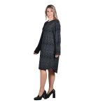 Platinum Φόρεμα Μαύρο Γυναικείο Κοντό Με Γεωμετρικά Free Size All Day - MO-2044-WBL - Image 2