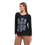 Gomore Μπλούζα Μαύρη Γυναικεία Με Animal Print Νεανική All Day - GM-24914-B