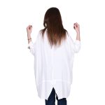 Platinum Πουκαμίσα Λευκή Γυναικεία Ασύμμετρη Μανίκι 3/4 ''Νυχτερίδα'' Free Size - 22119-W - Image 3