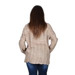 Platinum Μπλούζα Μπεζ Με Σχέδια Γυναικεία Λεπτή Casual All Day Free Size - 32018-BZ - Image 3