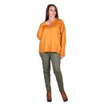 Platinum Πουλόβερ Κροκί Γυναικείο Νεανικό Casual Με Ασυμμετρία Free Size - 70206-PA - Image 3