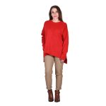 Platinum Πουλόβερ Κόκκινο Γυναικείο Νεανικό Casual Με Ασυμμετρία Free Size - 70206-R