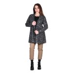 Gomore Ζακέτα Μαύρη Με Μπεζ Σχέδια Γυναικεία Κλασική Klos All Day Free Size - 72622