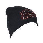 Fairyland Σκούφος Μαύρος Πλεκτός Casual Με Σχέδιο Τύπωμα Free Size - FM-0050