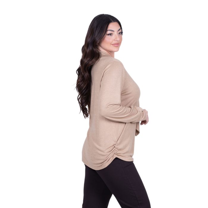 Gomore Μπλούζα Μπεζ Γυναικεία Με Γραβάτα Κλασική Καθημερινή - GM-04145-BZ - Image 3