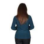 Gomore Μπλούζα Πράσινη Γυναικεία Kρουαζέ Μακρυμάνικη Με Δερμάτινο Σχέδιo Free Size - GM-22281-GR - Image 3