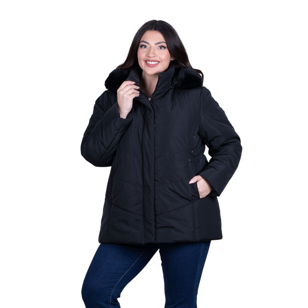 Gomore Μπουφάν Μαύρο Γυναικείο Με Κουκούλα Casual All Day - GM-24405-BC