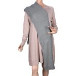 Gomore Φόρεμα Χακί Γυναικείο Μidi Πλεκτό Με Εσάρπα Σε Ίσια Γραμμή All Day - GM-33751-GR - Image 4