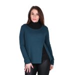 Platinum Γυναικεία Πετρόλ Μπλούζα Με Σχέδιο Casual All Day Free Size - IT-001-A-P