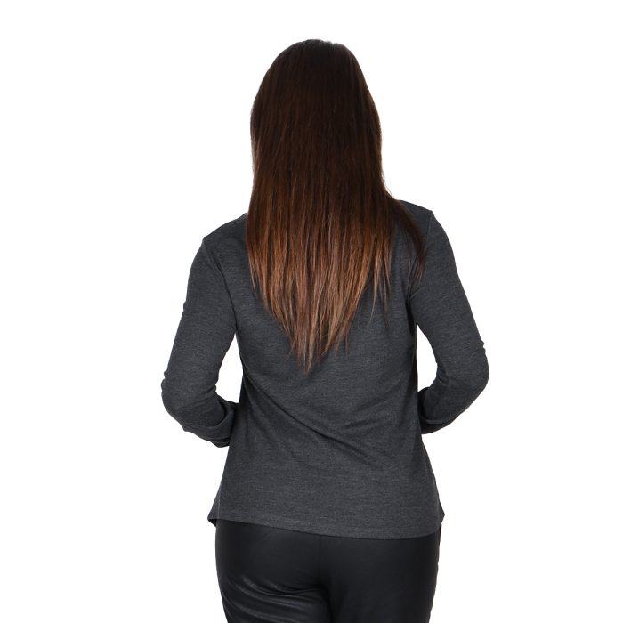 Platinum Γυναικεία Γκρι Μπλούζα Με Σχέδιο Casual All Day Free Size - IT-001-A-GR - Image 3