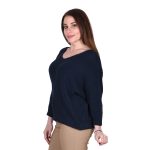 Platinum Μπλούζα Μπλε Γυναικεία Νεανική Με Ντεκολτέ Casual All Day Free Size - IT-100-BL - Image 2