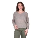 Platinum Πουλόβερ Μόκα Γυναικείο Νεανικό Με Ντεκολτέ Casual All Day Free Size - IT-100-BL-M