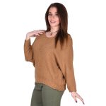 Platinum Μπλούζα Μπεζ Γυναικεία Νεανική Με Ντεκολτέ Casual All Day Free Size - IT-100-BZ - Image 2