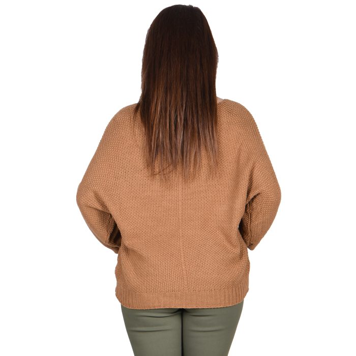 Platinum Μπλούζα Μπεζ Γυναικεία Νεανική Με Ντεκολτέ Casual All Day Free Size - IT-100-BZ - Image 3